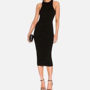 House of Harlow Mock Neck Sleeveless Body Con Ribbed Dress Small